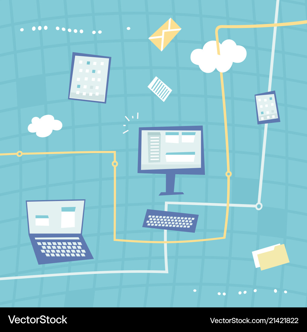 Computer and communication concept vector image