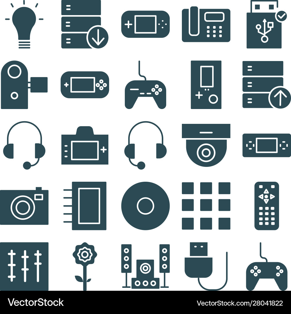 Devices circular icons set fully editable Devices circular icons set fully editable vector image