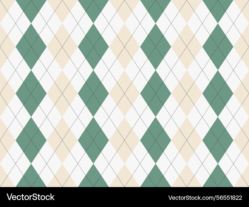 Elegant argyle pattern in muted greens and creams Vector Image