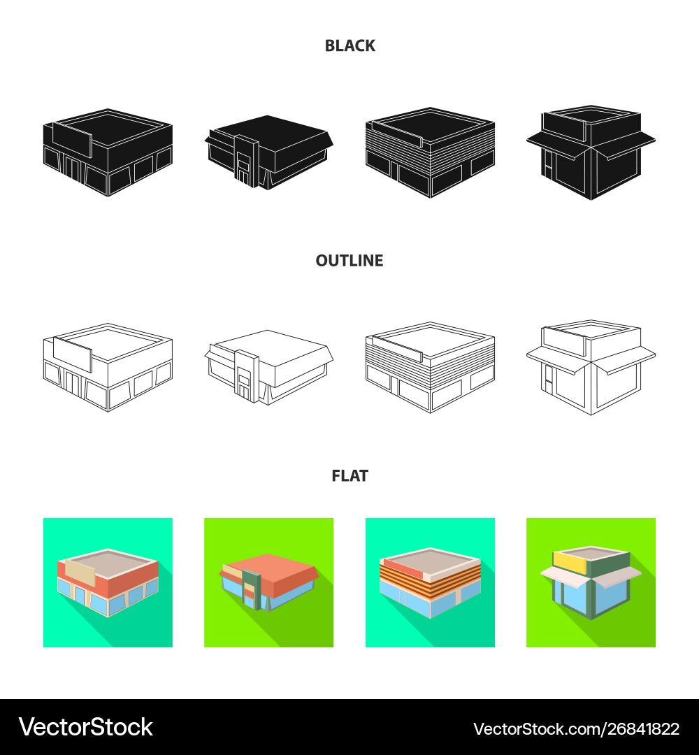 Isolated object and urban sign set vector image