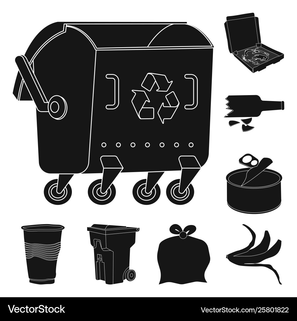 Isolated object refuse and junk sign set Isolated object refuse and junk sign set vector image