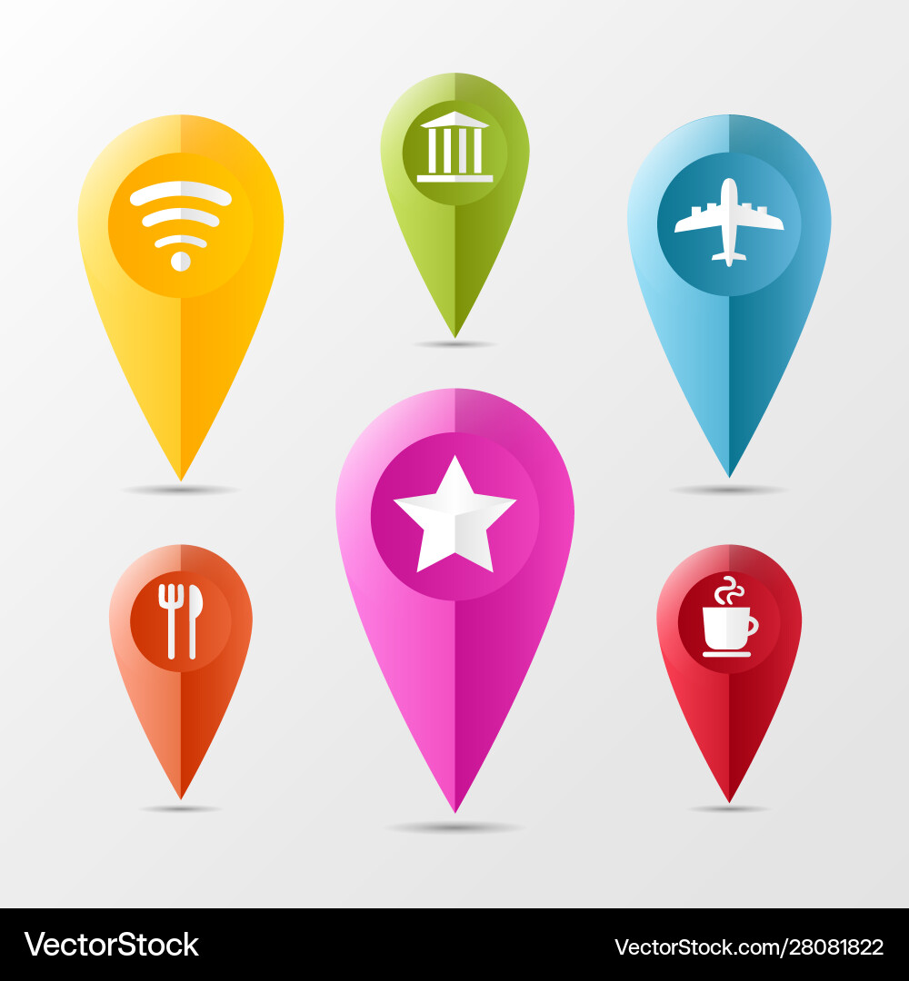 Map pointer 3d pin vector image