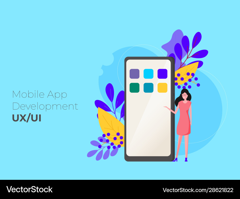 Mobile application development concept Mobile application development concept Vector Image