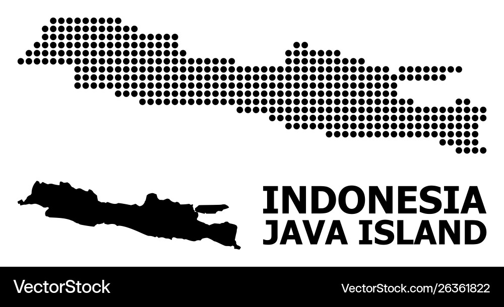 Pixel pattern map java island Vector Image