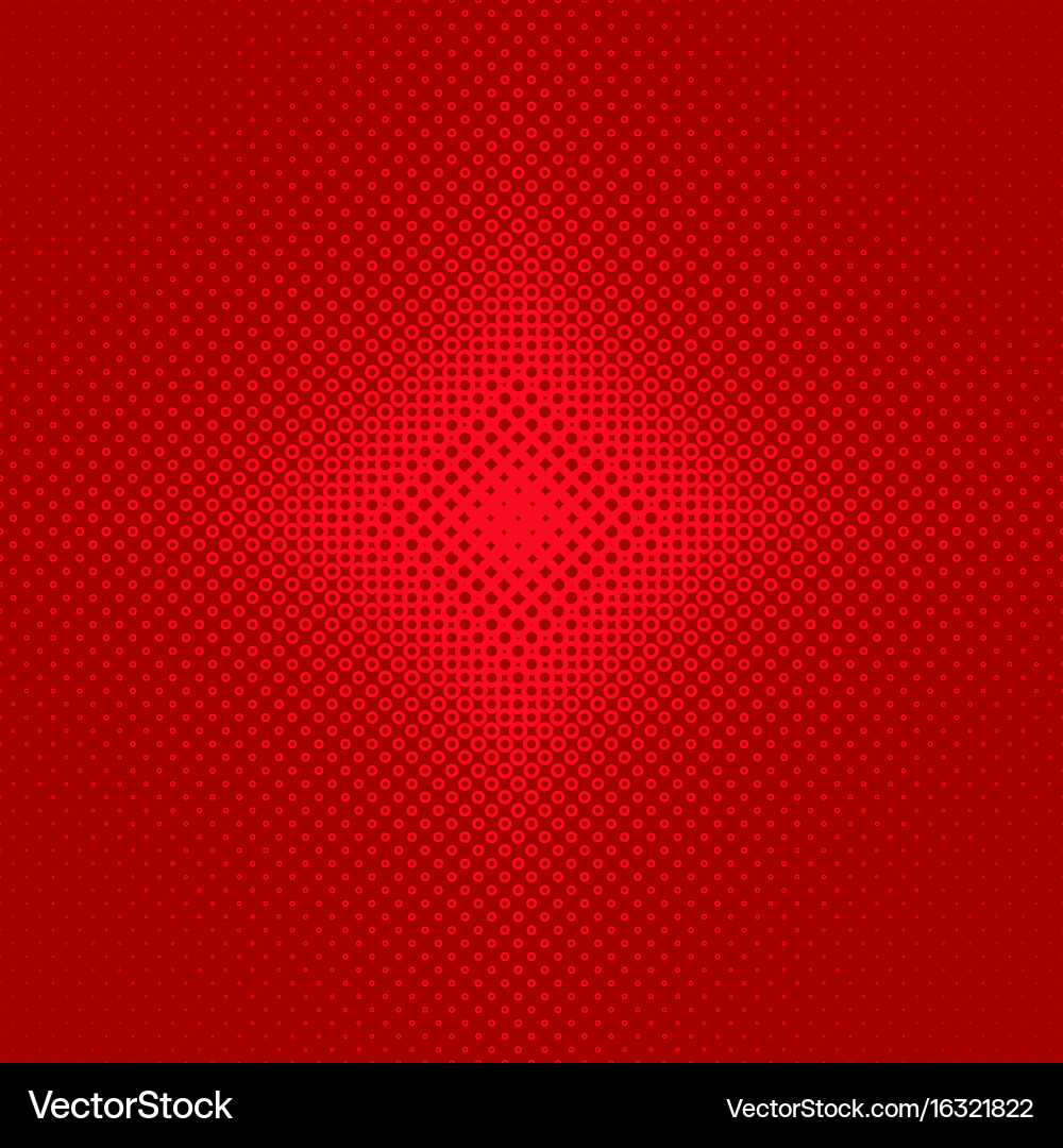 Red symmetrical halftone circle pattern Vector Image