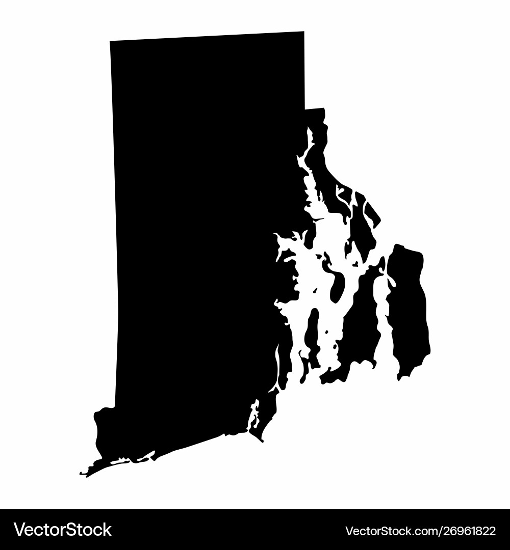Rhode Island Silhouette Map Vector Image