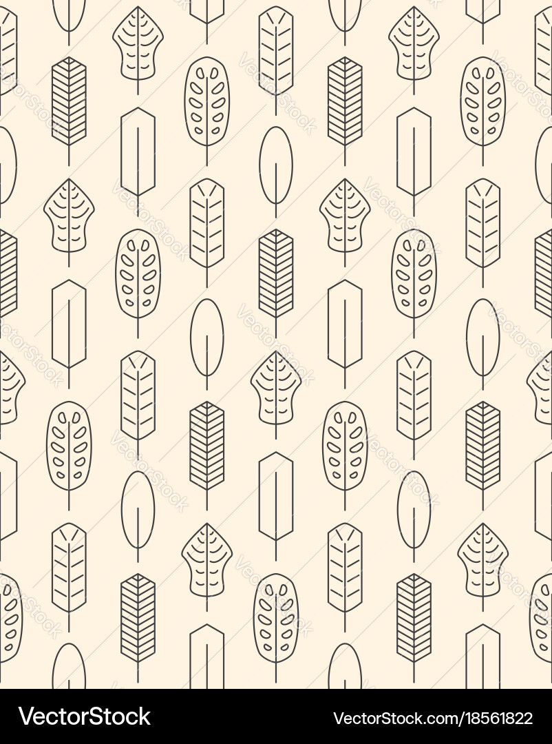 Seamless pattern made of minimalistic linear palm vector image