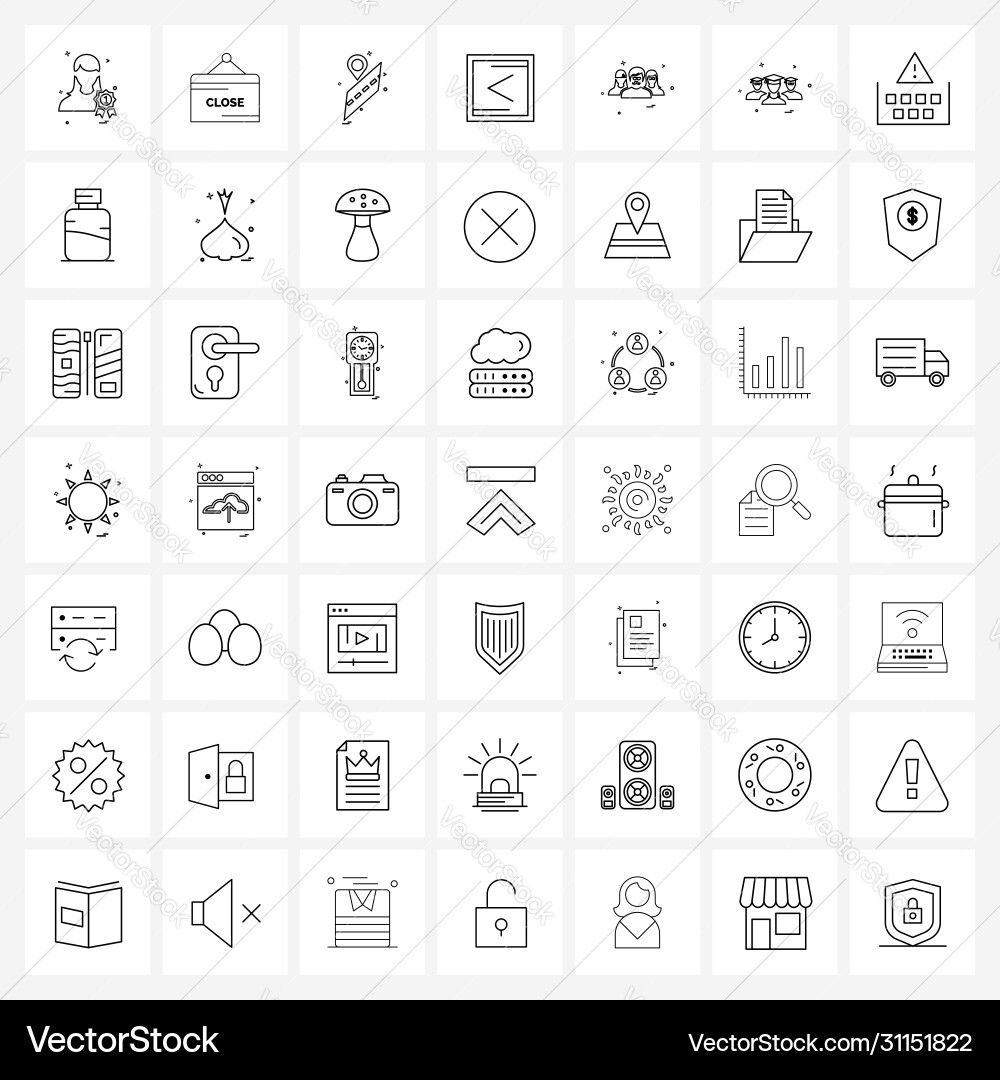 Set 49 simple line icons for web and print Vector Image