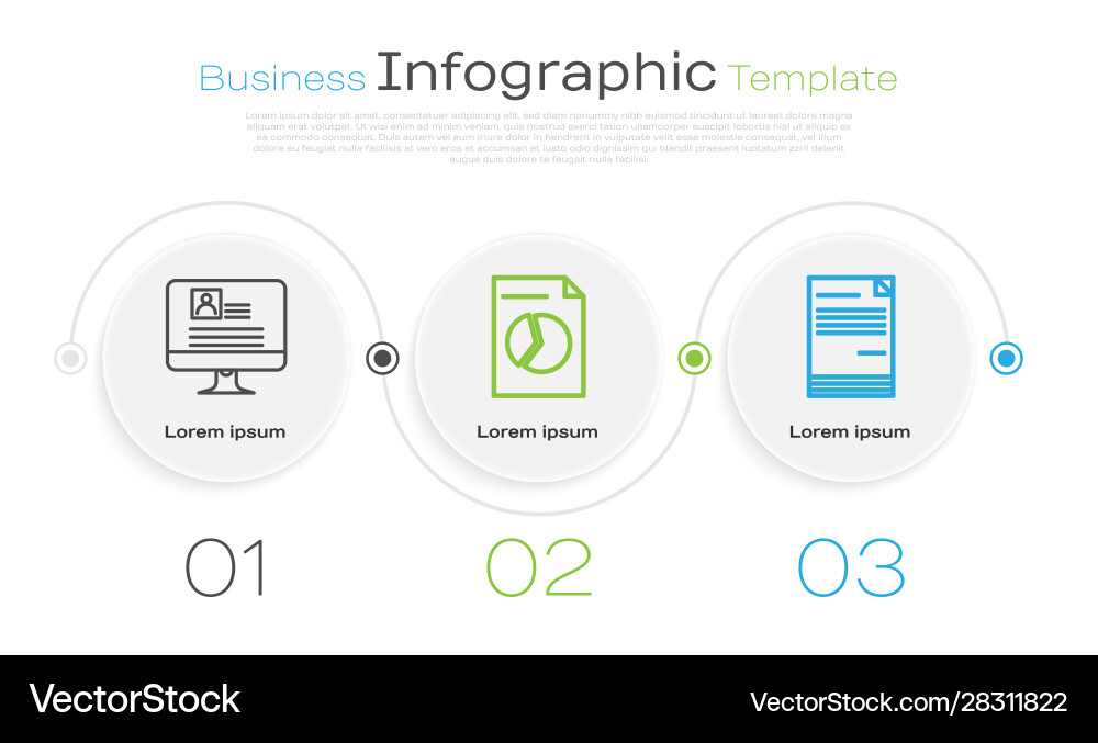 Set line computer monitor with resume document Set line computer monitor with resume document vector image