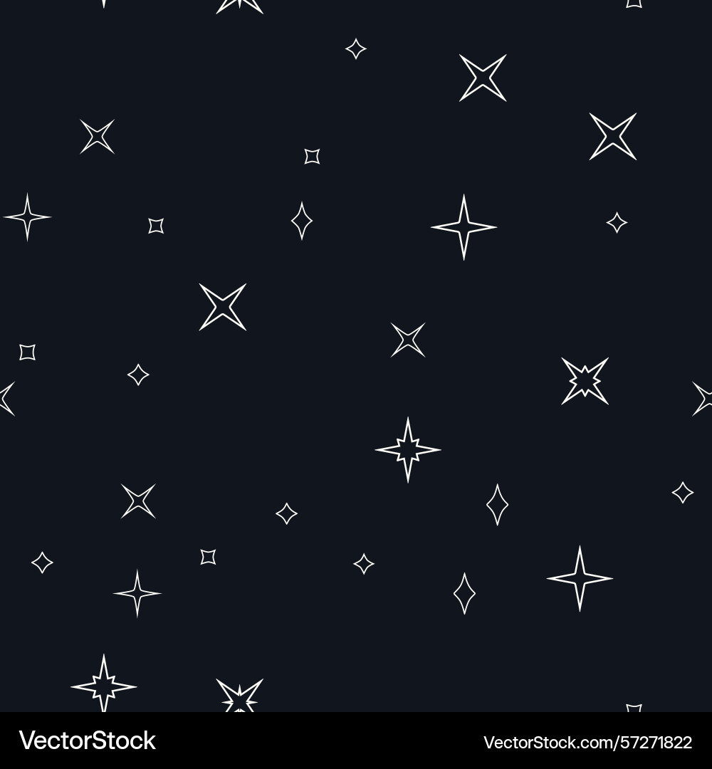 Starry seamless pattern spreading across dark Starry seamless pattern spreading across dark vector image