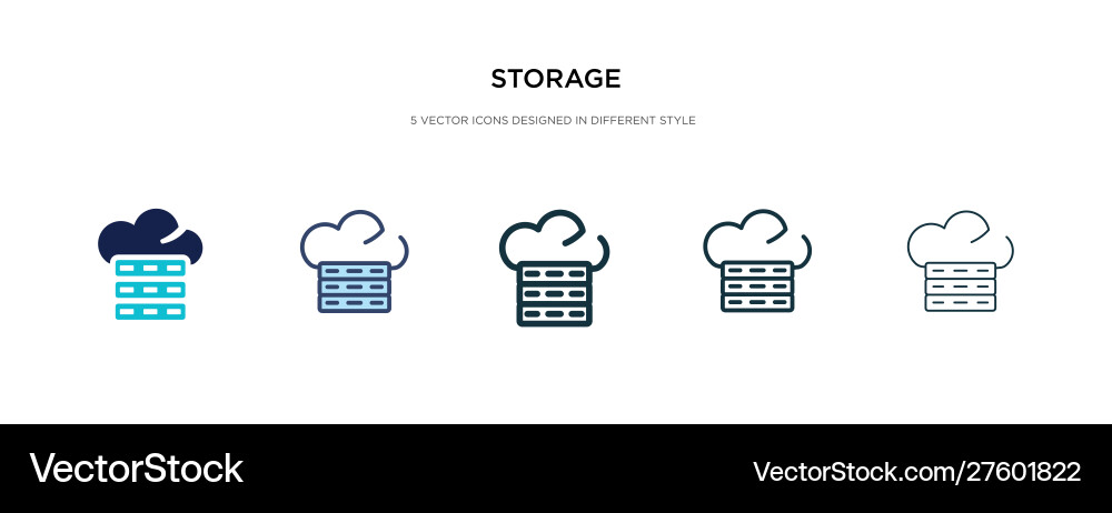 Storage icon in different style two colored Vector Image