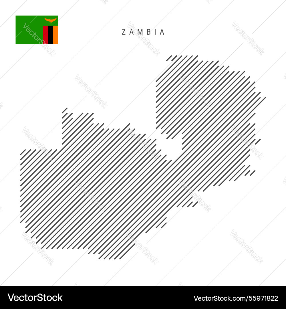 Zambia map from pattern of black slanted parallel Zambia map from pattern of black slanted parallel vector image
