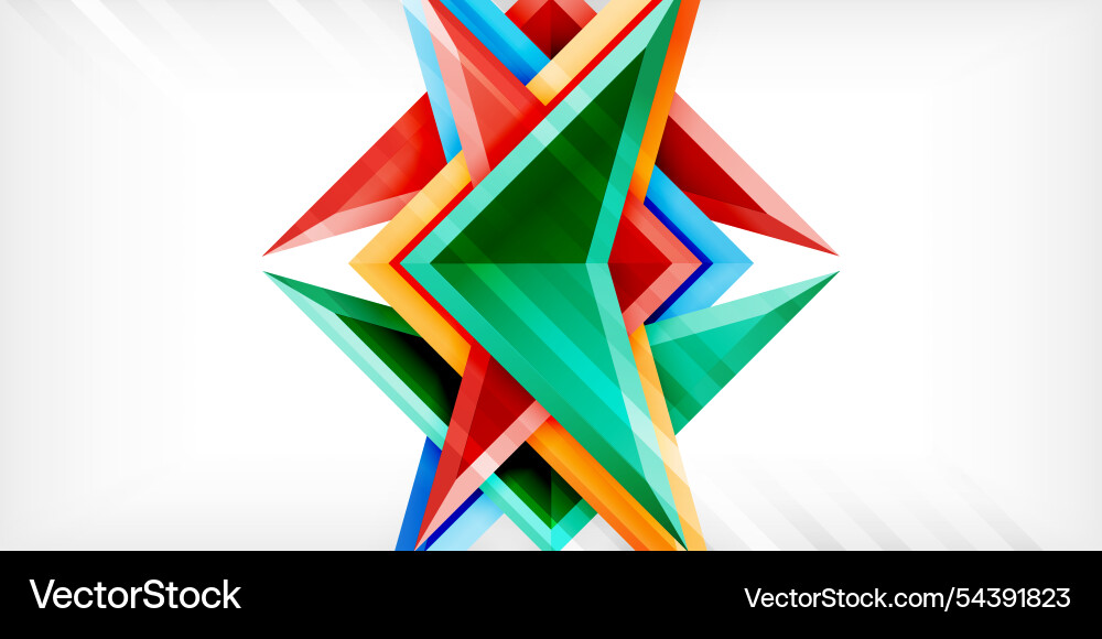 Abstract background color triangles and arrows Vector Image