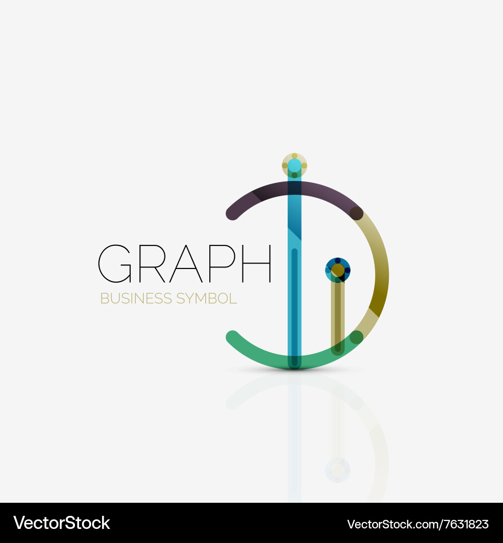 Abstract logo idea linear chart or graph Vector Image