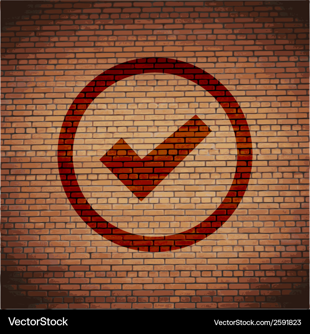 Check mark flat modern web button and space vector image