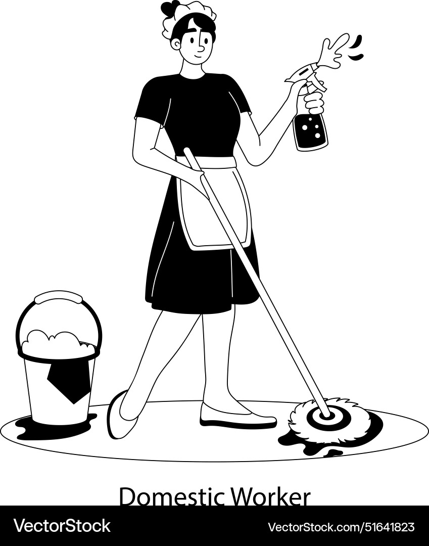 Domestic worker Royalty Free Vector Image - VectorStock