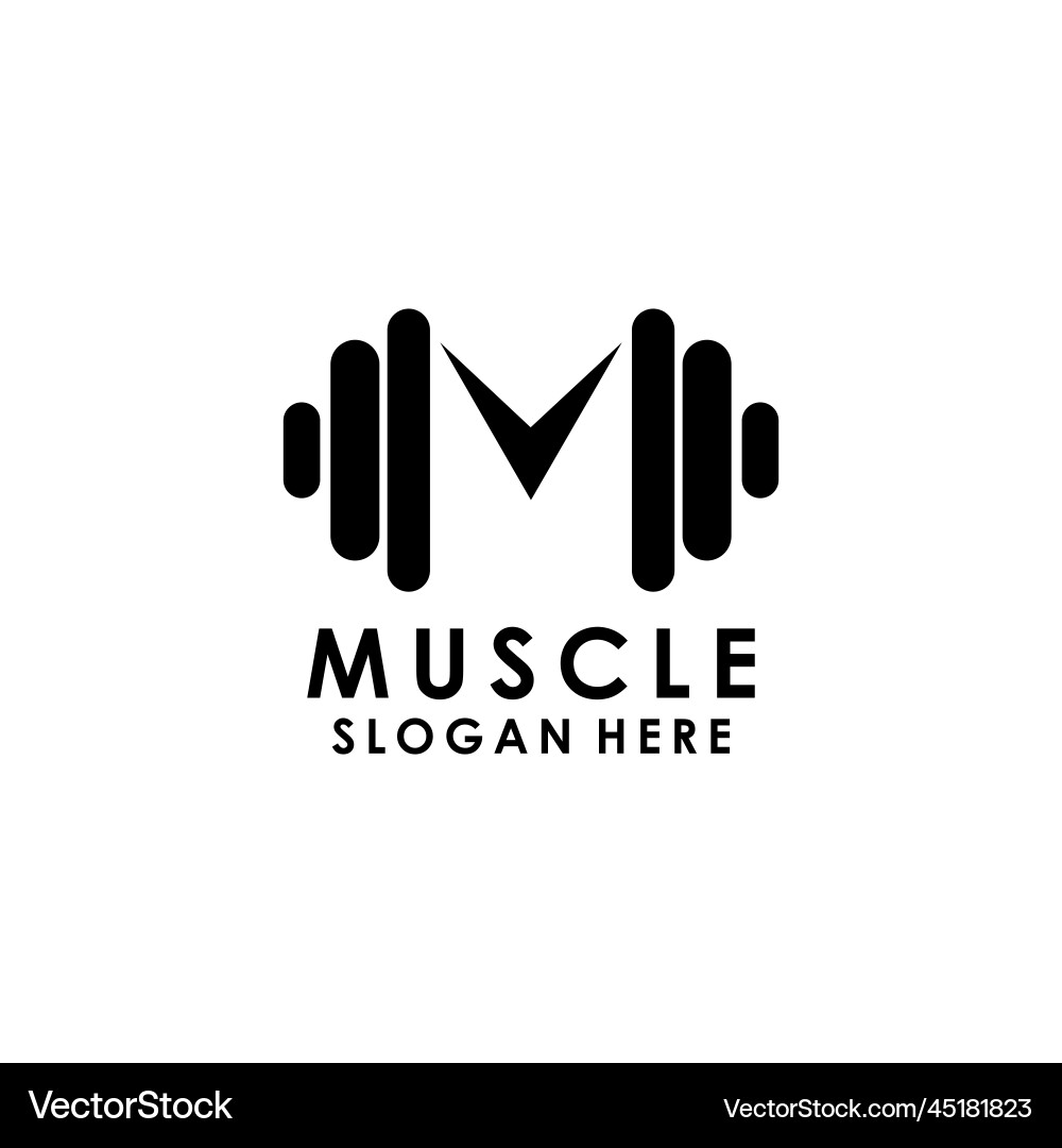 Fitness Logo Template - Strength & Movement Vector Image