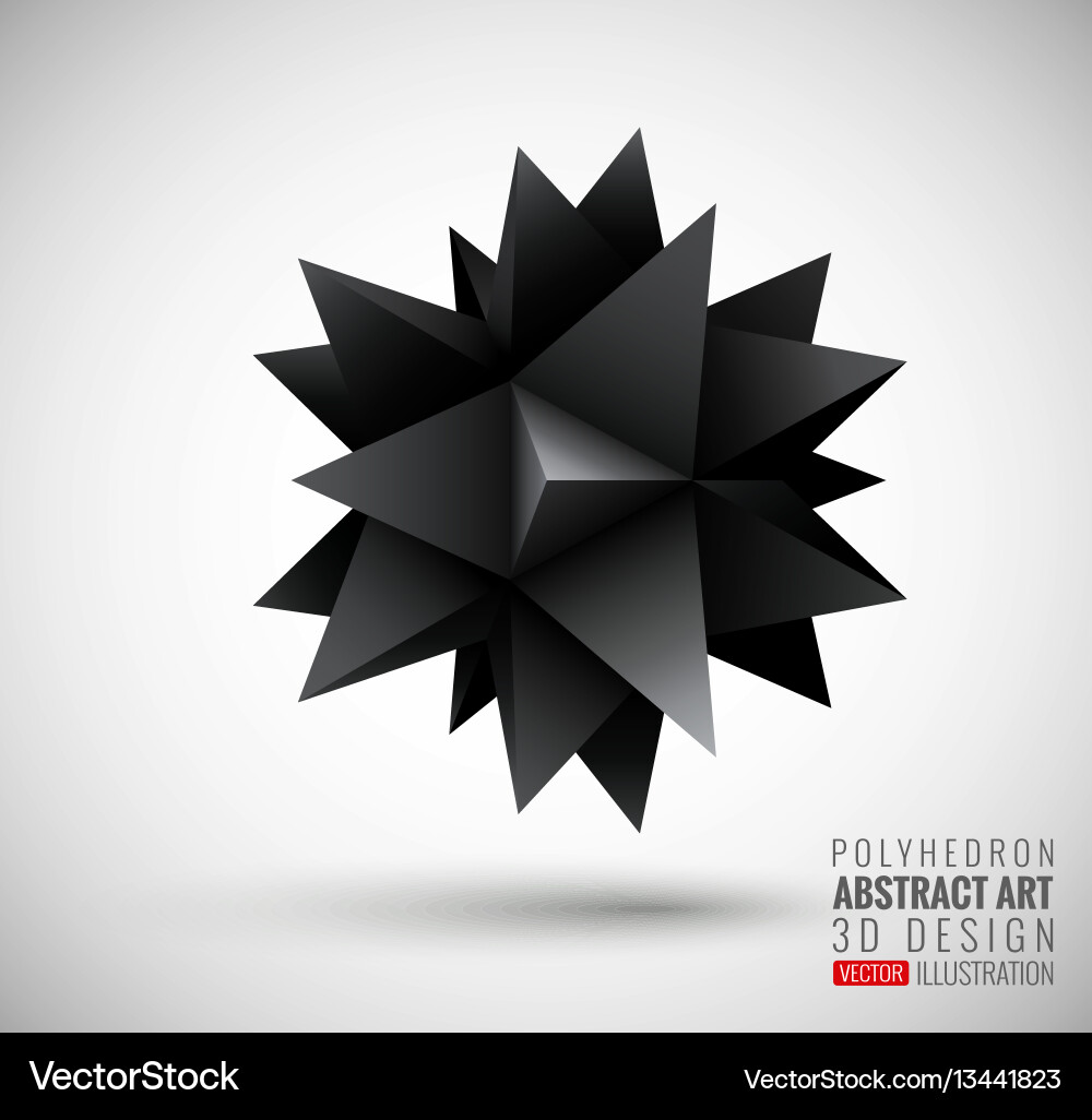 Geometric Polyhedron Explosion Vector Image