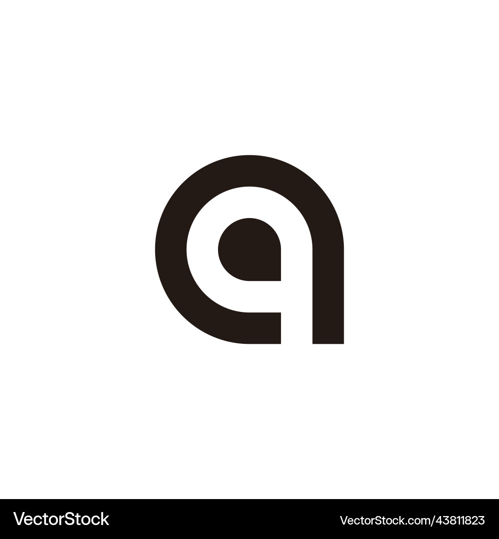 Letter aq qa a q circle geometric symbol simple Letter aq qa a q circle geometric symbol simple Vector Image