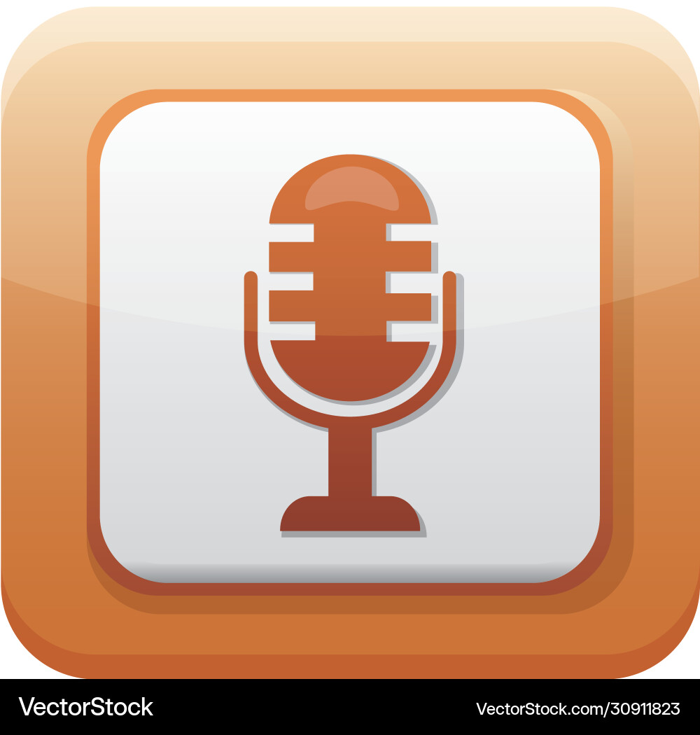 Microphone app button menu isolated icon Microphone app button menu isolated icon vector image