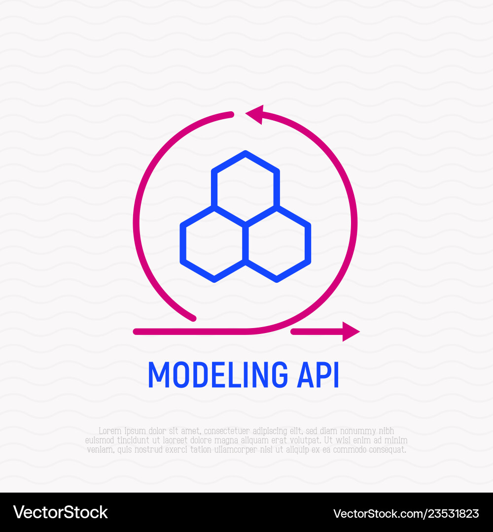 Modeling api thin line icon vector image