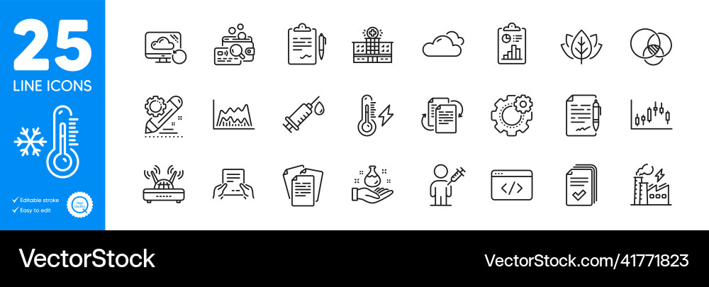 Outline icons set wifi handout and low Outline icons set wifi handout and low vector image