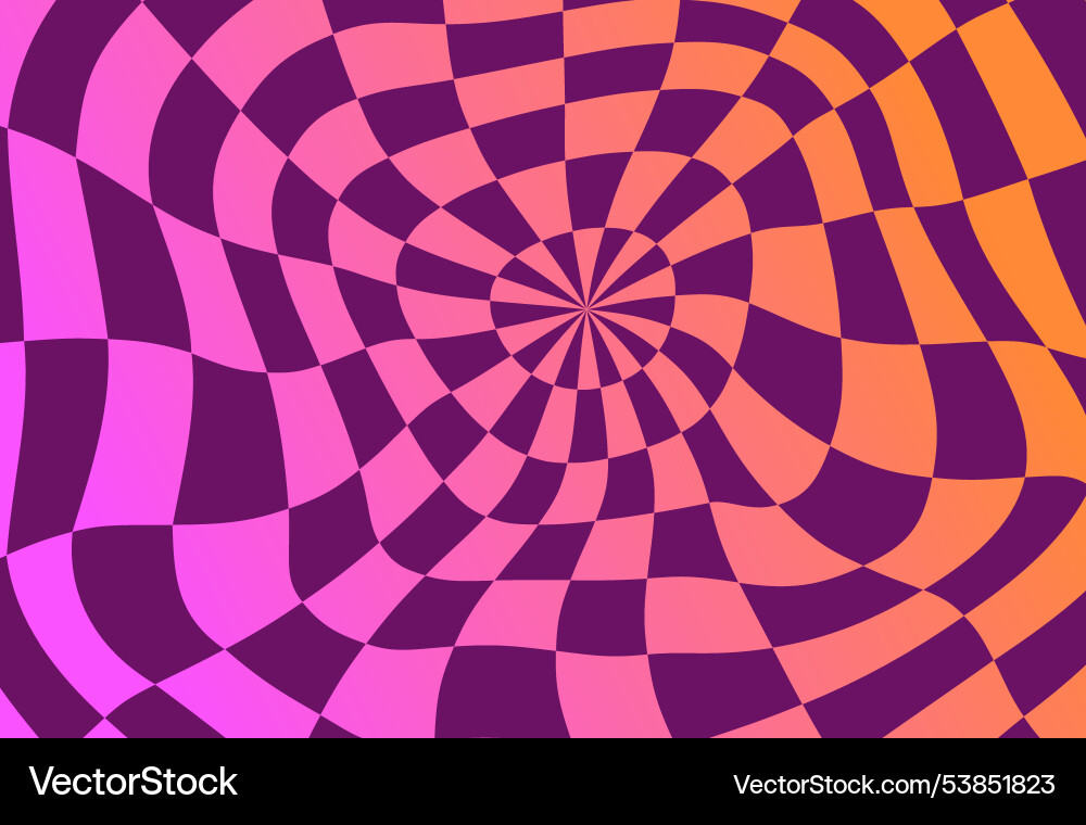 Psychedelic checkerboard pattern Psychedelic checkerboard pattern vector image