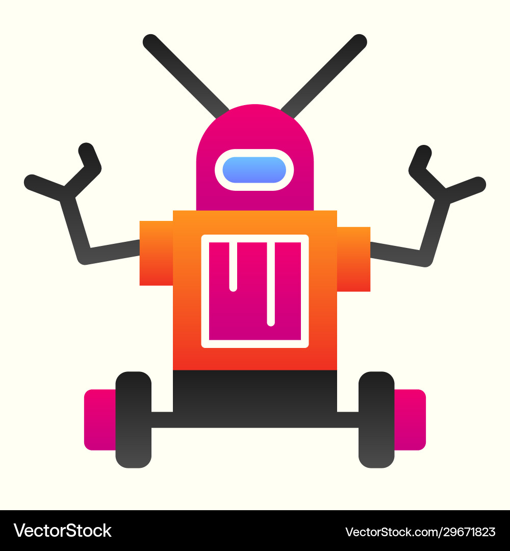 Robot line icon anthropomorphic android device vector image