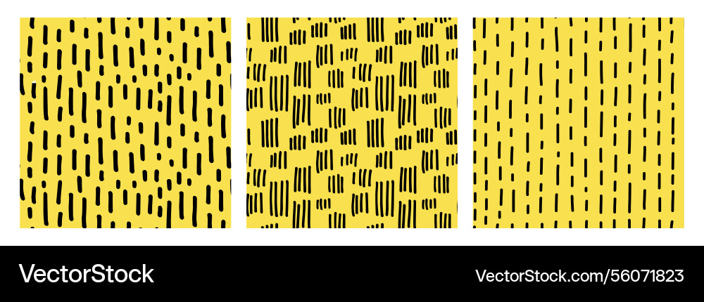 Seamless hand drawn pattern set with small dashes Seamless hand drawn pattern set with small dashes vector image