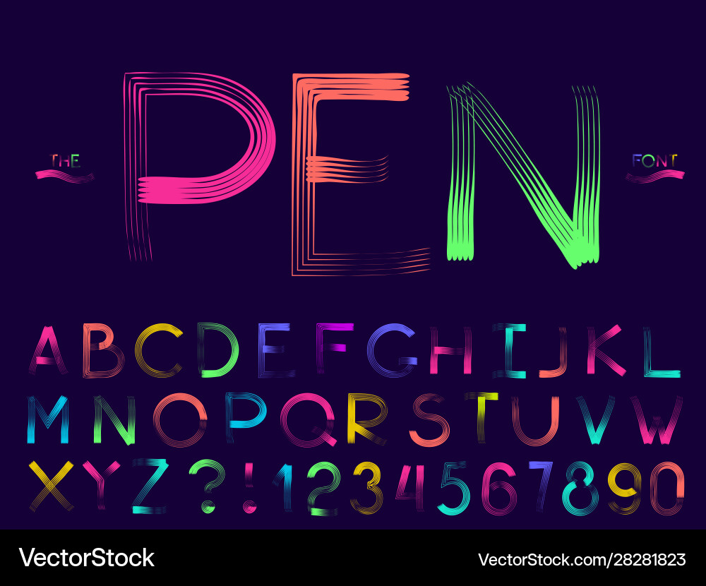 Set abstract font and alphabet Set abstract font and alphabet vector image