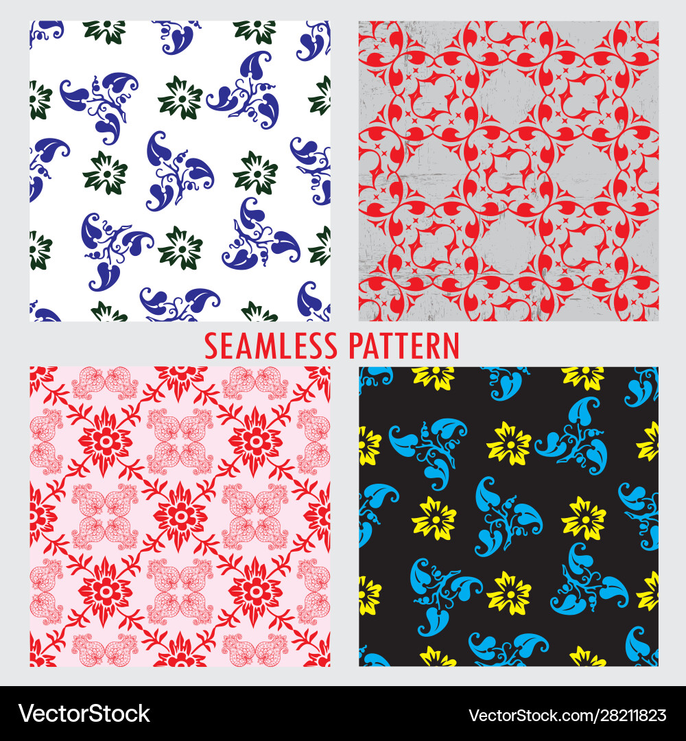Set four patterns Vector Image