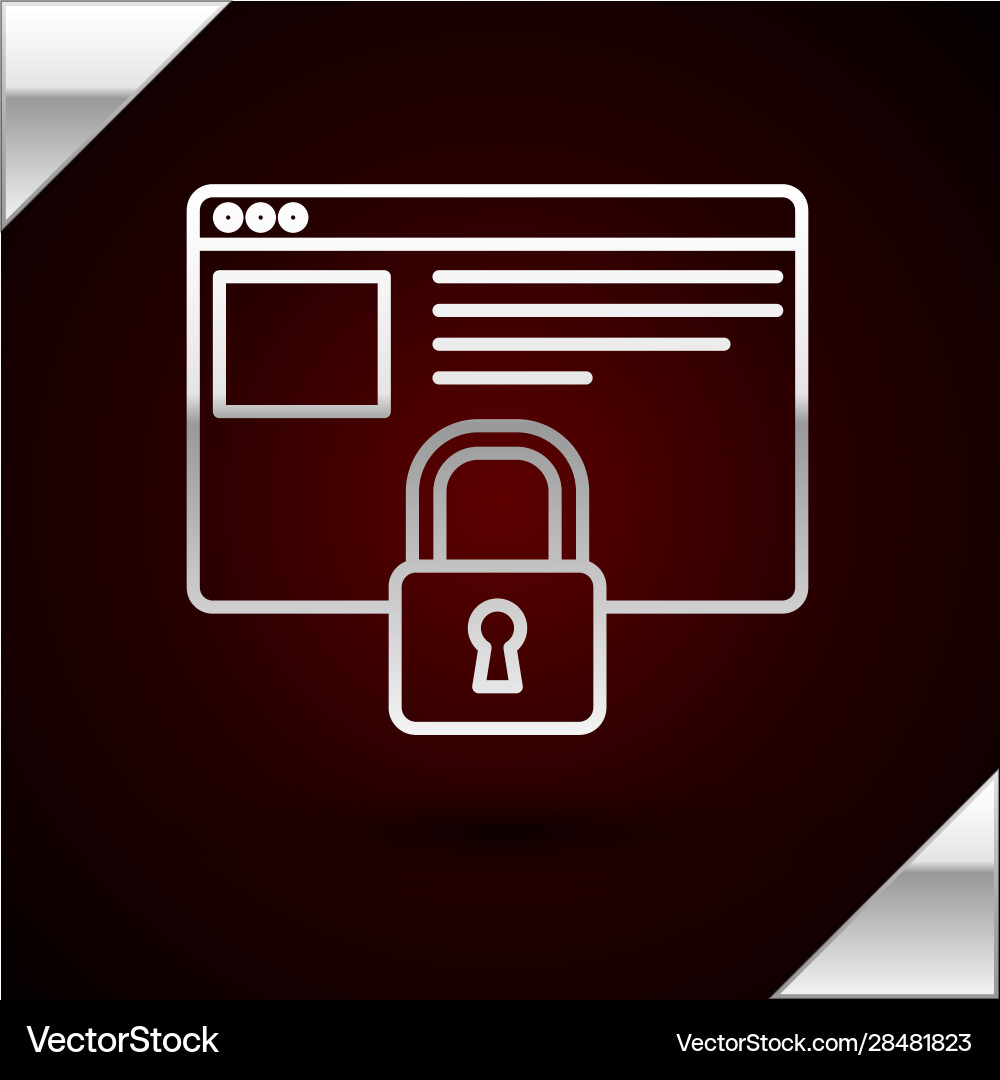 Silver line secure your site with https ssl icon Silver line secure your site with https ssl icon vector image