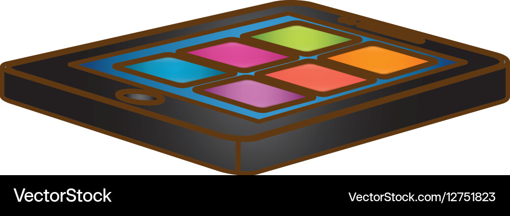 Smarthphone with app thumbnails on screen icon vector image
