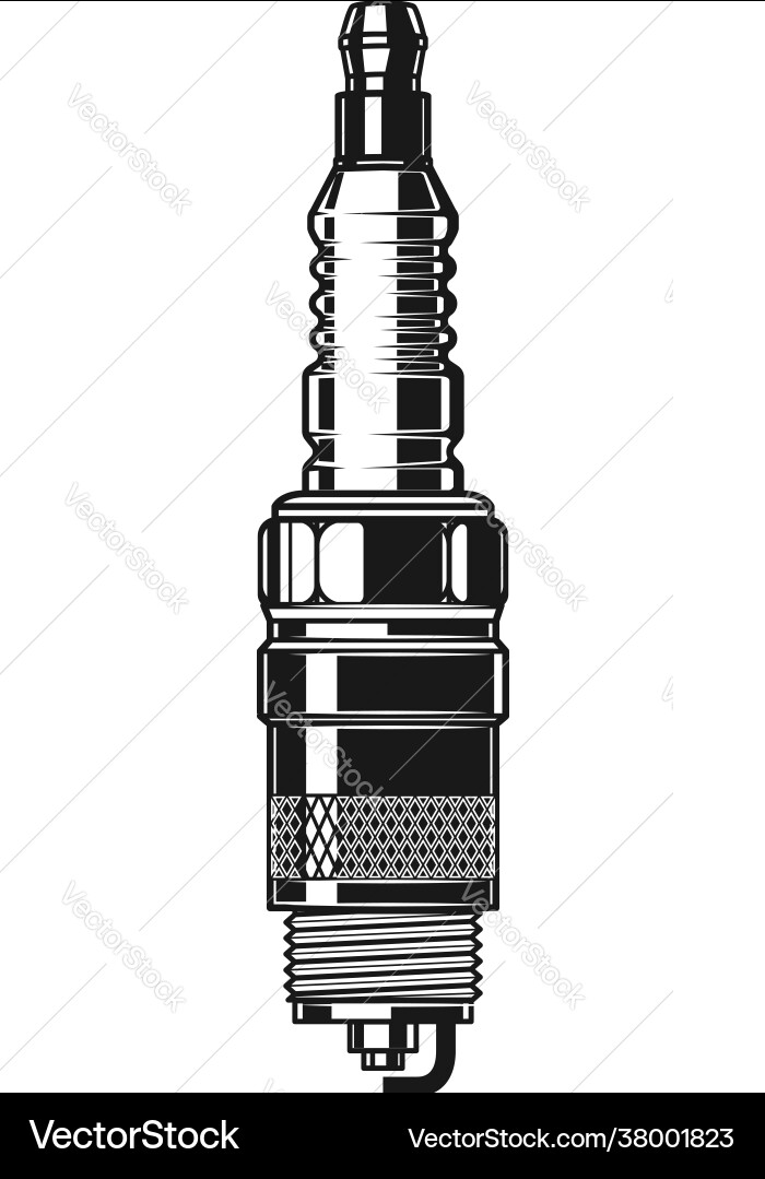 Spark plug in monochrome style design element Spark plug in monochrome style design element vector image