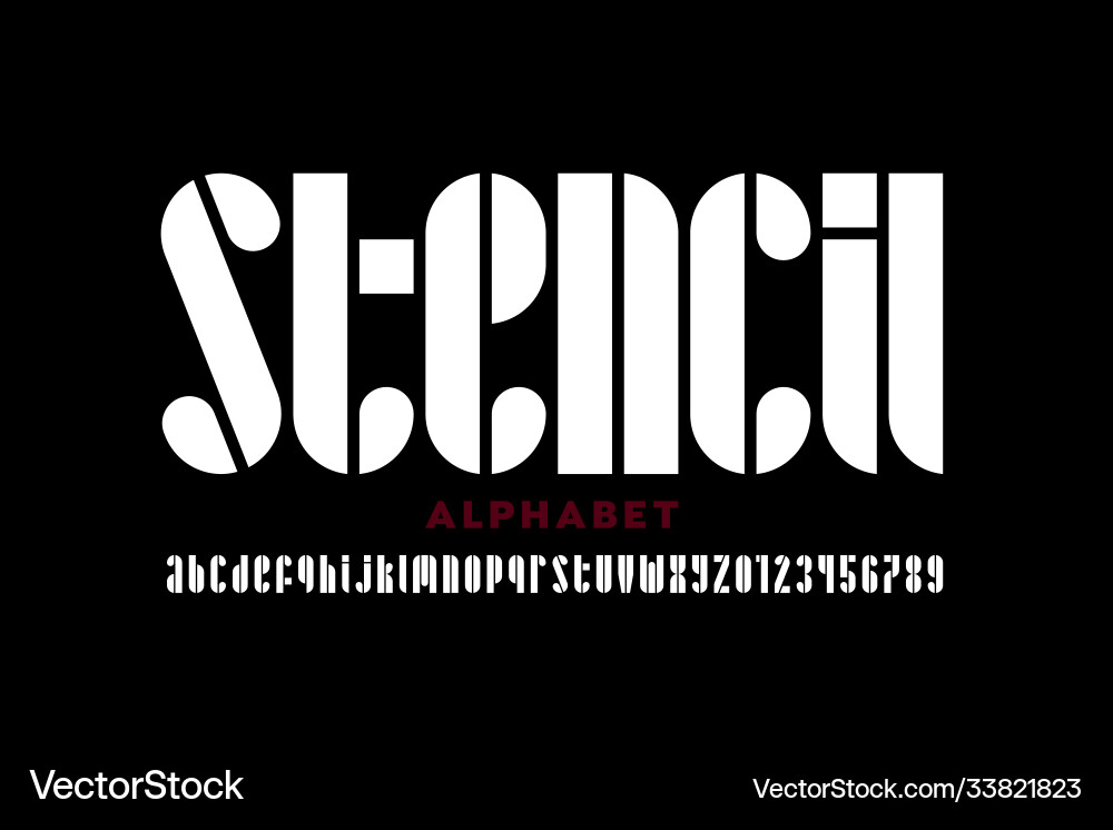 Stencil style font Stencil style font vector image