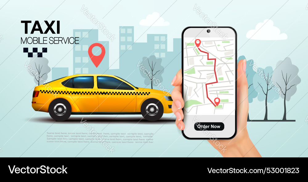 Taxi Service Konzept gelb Autofahren Taxi Service Konzept gelb Autofahren vektorbild