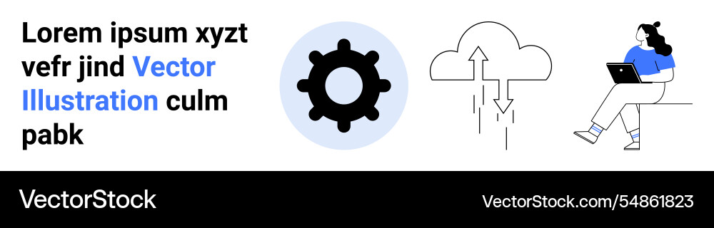 Technology and cloud computing concept with gear Technology and cloud computing concept with gear vector image
