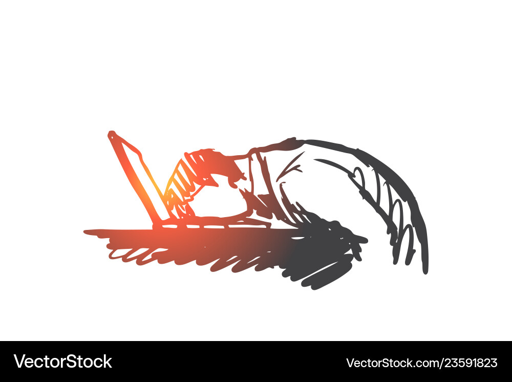Tired Programmer Working Late vector image