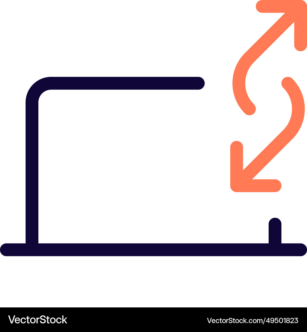 Transferring data using laptop between devices vector image