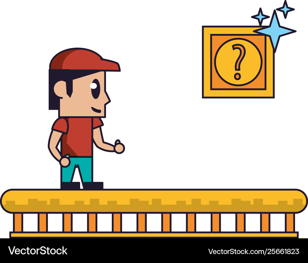 Videogame characters and elements cartoons vector image