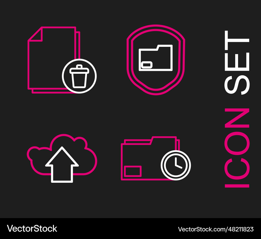 Zeilendokumentordner mit Clock Cloud Upload einstellen Zeilendokumentordner mit Clock Cloud Upload einstellen Vektorbild