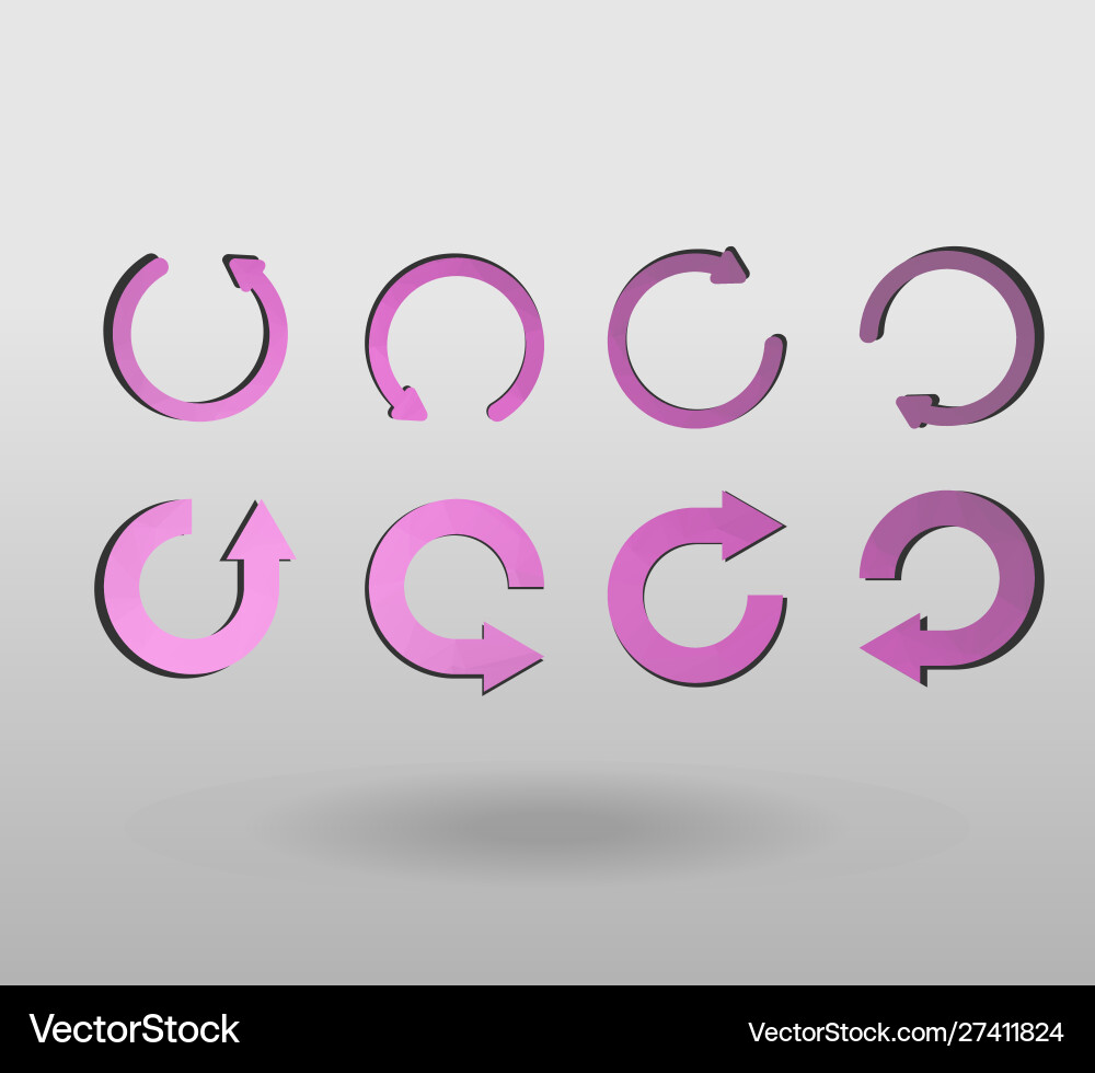 Arrow refresh icon reload sign set with polygonal Arrow refresh icon reload sign set with polygonal Vector Image