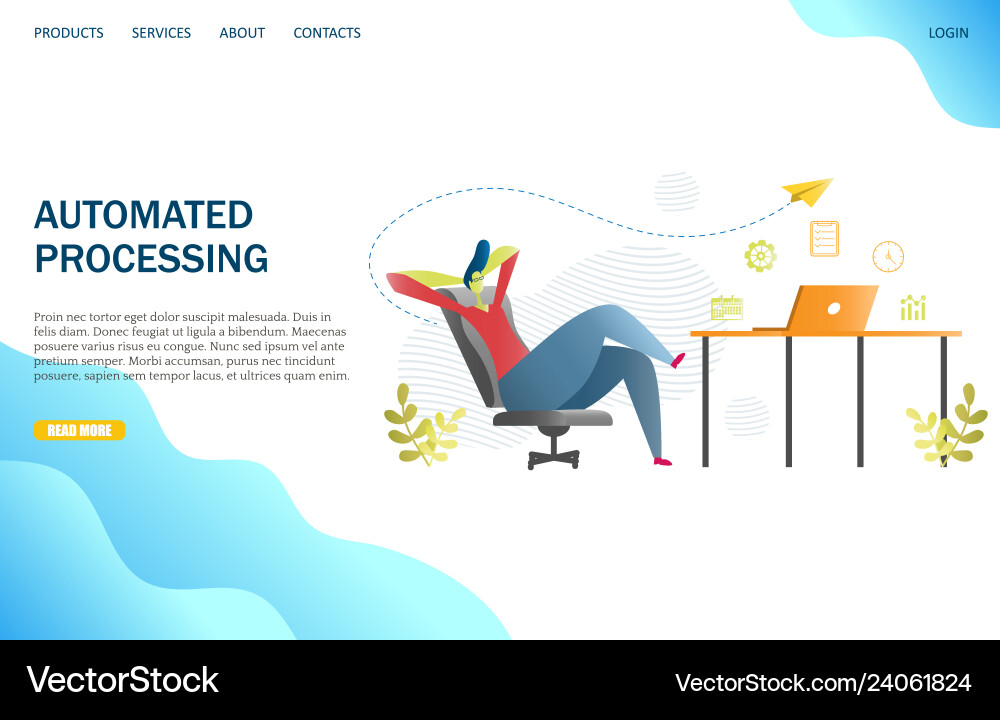 Automated Workflow Website vector image