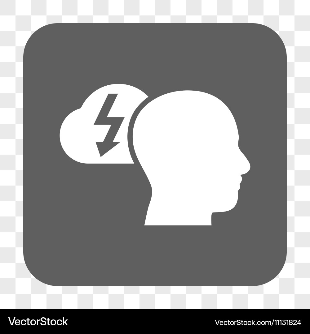 Brainstorming rounded square button vector image