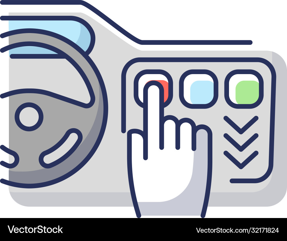Car with touchscreen display rgb color icon Car with touchscreen display rgb color icon vector image