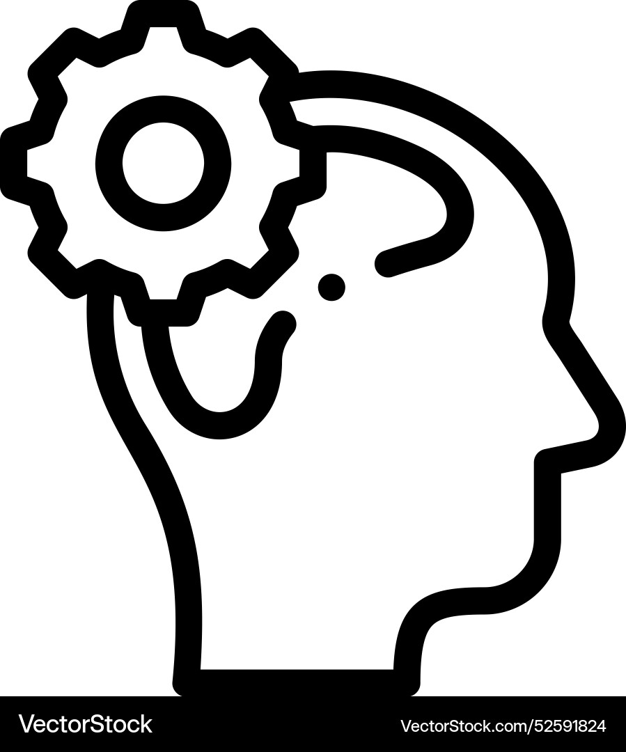 Cognitive icon thin linear style design isolated Cognitive icon thin linear style design isolated Vector Image
