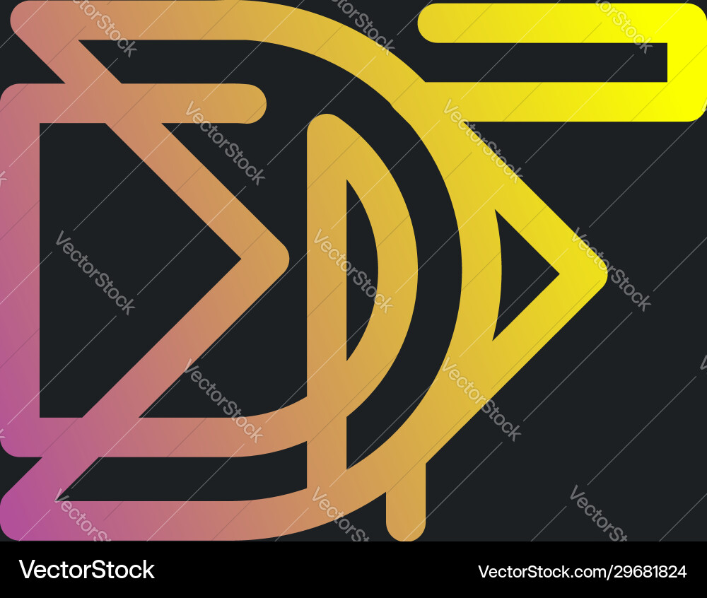 DF Monogram Logo Template - Elegant Initial Shape vector image