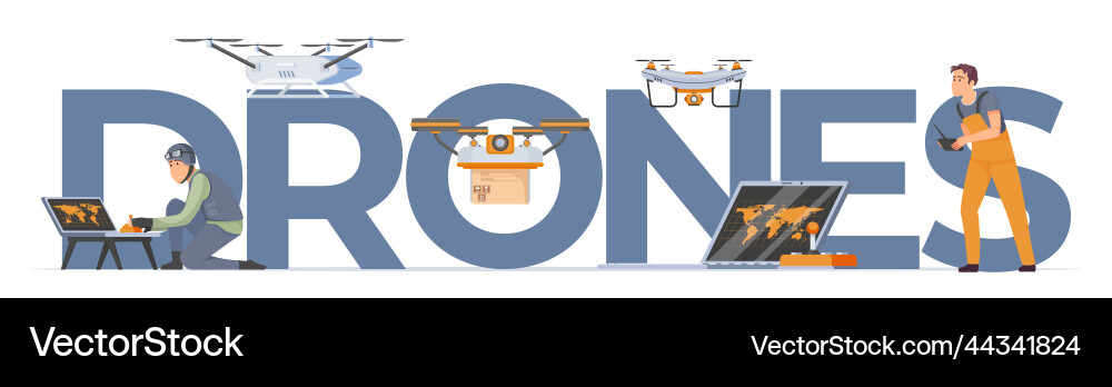 Drones concept Royalty Free Vector Image - VectorStock