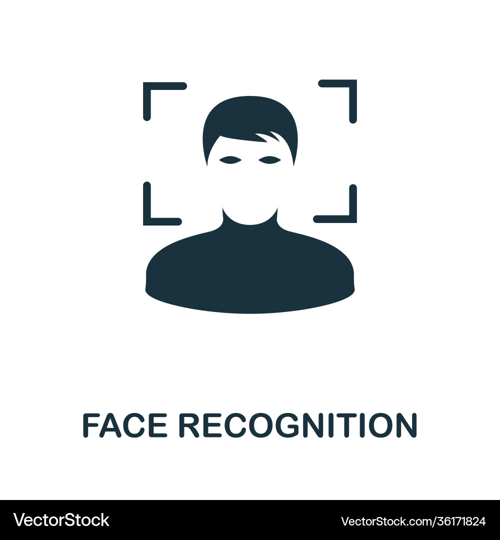 Face recognition icon simple element from Face recognition icon simple element from vector image