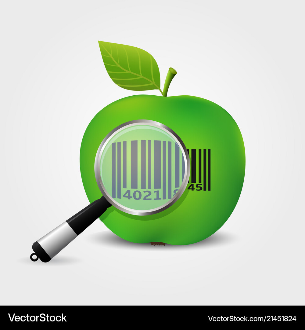 Green Apple Barcode Scan vector image